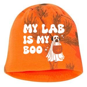 My Lab Is My Boo Dog Ghost Dog Halloween Retro Labrador Mama Gift Kati - Camo Knit Beanie