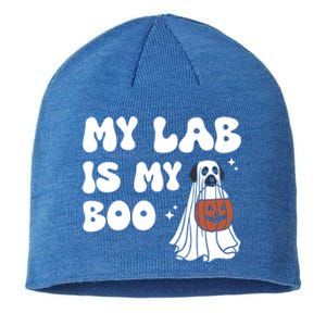 My Lab Is My Boo Dog Ghost Dog Halloween Retro Labrador Mama Gift Sustainable Beanie