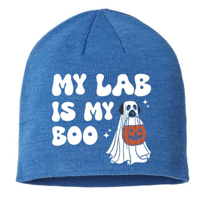 My Lab Is My Boo Dog Ghost Dog Halloween Retro Labrador Mama Gift Sustainable Beanie