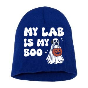 My Lab Is My Boo Dog Ghost Dog Halloween Retro Labrador Mama Gift Short Acrylic Beanie