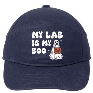 My Lab Is My Boo Dog Ghost Dog Halloween Retro Labrador Mama Gift 7-Panel Snapback Hat