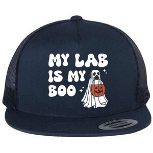 My Lab Is My Boo Dog Ghost Dog Halloween Retro Labrador Mama Gift Flat Bill Trucker Hat