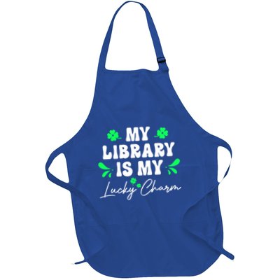 My Library Is My Lucky Charm Library Lover St Patricks Day Great Gift Full-Length Apron With Pockets