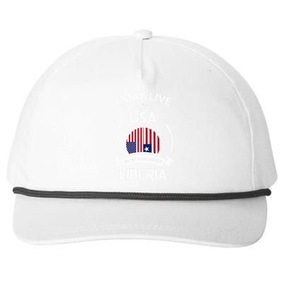 May Live In The Usa But My Story Began In Liberia Flag Gift Snapback Five-Panel Rope Hat