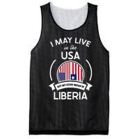 May Live In The Usa But My Story Began In Liberia Flag Gift Mesh Reversible Basketball Jersey Tank