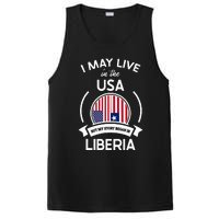 May Live In The Usa But My Story Began In Liberia Flag Gift PosiCharge Competitor Tank