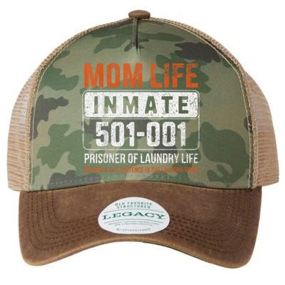 Mom Life Inmate Prisoner Funny Jail Halloween Costume Legacy Tie Dye Trucker Hat