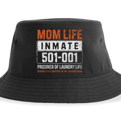 Mom Life Inmate Prisoner Funny Jail Halloween Costume Sustainable Bucket Hat