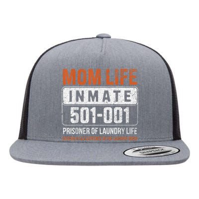 Mom Life Inmate Prisoner Funny Jail Halloween Costume Flat Bill Trucker Hat