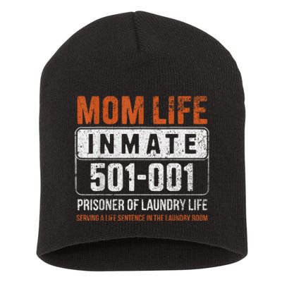 Mom Life Inmate Prisoner Funny Jail Halloween Costume Short Acrylic Beanie