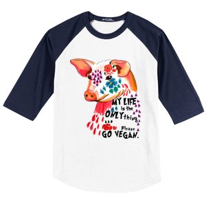 My Life Is Only Thing I Have Go Vegan Veganism Vegetarian Gift Baseball Sleeve Shirt