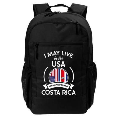 May Live In Usa But My Story Began In Costa Rica Flag Backpack