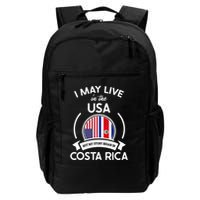May Live In Usa But My Story Began In Costa Rica Flag Backpack