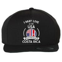 May Live In Usa But My Story Began In Costa Rica Flag Wool Snapback Cap