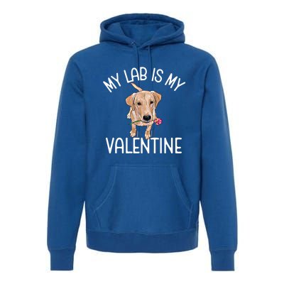 My Lab Is My Valentine Labrador Retriever Cool Gift Premium Hoodie