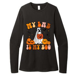 My Lab Is My Boo Dog Ghost Dog Halloween Retro Labrador Mama Gift Womens CVC Long Sleeve Shirt