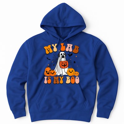 My Lab Is My Boo Dog Ghost Dog Halloween Retro Labrador Mama Gift Hoodie