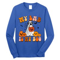 My Lab Is My Boo Dog Ghost Dog Halloween Retro Labrador Mama Gift Long Sleeve Shirt