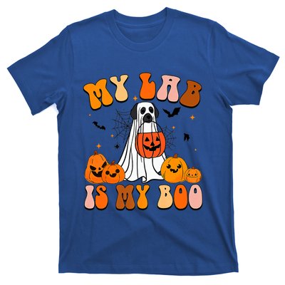 My Lab Is My Boo Dog Ghost Dog Halloween Retro Labrador Mama Gift T-Shirt