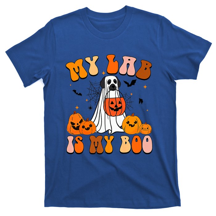 My Lab Is My Boo Dog Ghost Dog Halloween Retro Labrador Mama Gift T-Shirt