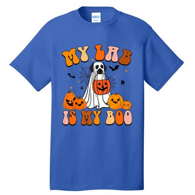 My Lab Is My Boo Dog Ghost Dog Halloween Retro Labrador Mama Gift Tall T-Shirt