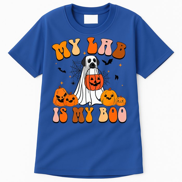 My Lab Is My Boo Dog Ghost Dog Halloween Retro Labrador Mama Gift Tall T-Shirt