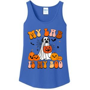 My Lab Is My Boo Dog Ghost Dog Halloween Retro Labrador Mama Gift Ladies Essential Tank