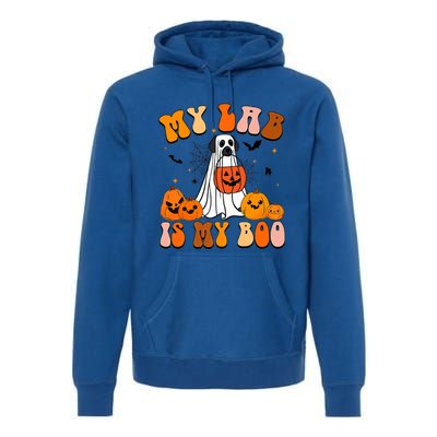 My Lab Is My Boo Dog Ghost Dog Halloween Retro Labrador Mama Gift Premium Hoodie