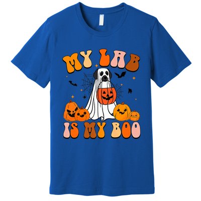 My Lab Is My Boo Dog Ghost Dog Halloween Retro Labrador Mama Gift Premium T-Shirt