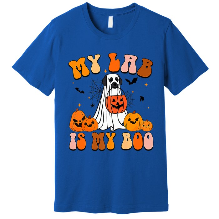 My Lab Is My Boo Dog Ghost Dog Halloween Retro Labrador Mama Gift Premium T-Shirt