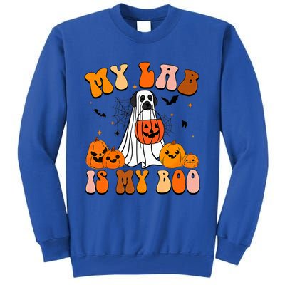 My Lab Is My Boo Dog Ghost Dog Halloween Retro Labrador Mama Gift Tall Sweatshirt