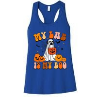 My Lab Is My Boo Dog Ghost Dog Halloween Retro Labrador Mama Gift Women's Racerback Tank