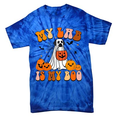 My Lab Is My Boo Dog Ghost Dog Halloween Retro Labrador Mama Gift Tie-Dye T-Shirt