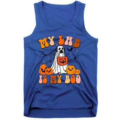 My Lab Is My Boo Dog Ghost Dog Halloween Retro Labrador Mama Gift Tank Top