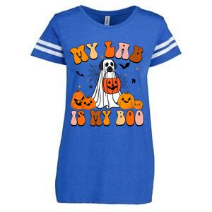 My Lab Is My Boo Dog Ghost Dog Halloween Retro Labrador Mama Gift Enza Ladies Jersey Football T-Shirt