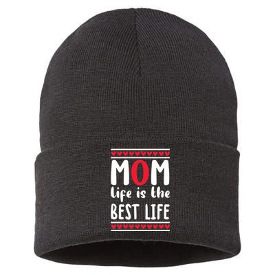 Mom Life Is The Best Life Sustainable Knit Beanie