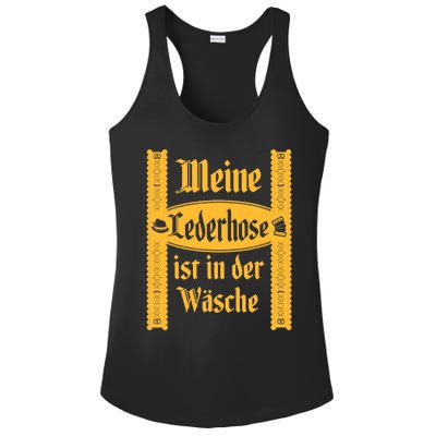 My Lederhosen Is In The Wash Funny Oktoberfest Costume Ladies PosiCharge Competitor Racerback Tank