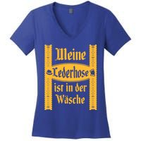 My Lederhosen Is In The Wash Funny Oktoberfest Costume Women's V-Neck T-Shirt