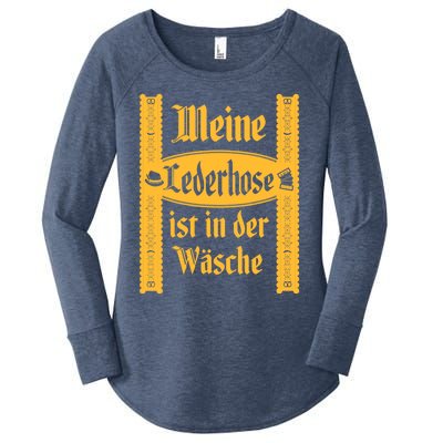 My Lederhosen Is In The Wash Funny Oktoberfest Costume Women's Perfect Tri Tunic Long Sleeve Shirt