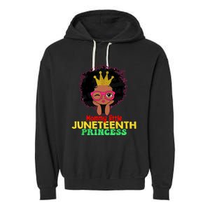 Mommy Little Juneteenth Princess Celebrate 19th Black Girl Garment-Dyed Fleece Hoodie