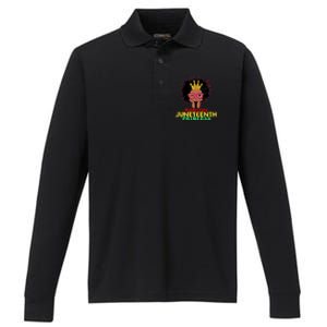 Mommy Little Juneteenth Princess Celebrate 19th Black Girl Performance Long Sleeve Polo