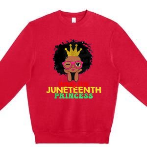 Mommy Little Juneteenth Princess Celebrate 19th Black Girl Premium Crewneck Sweatshirt