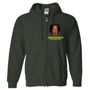 Mommy Little Juneteenth Princess Celebrate 19th Black Girl Full Zip Hoodie