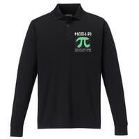 Math Lover Joke Irrational Pi Symbol Pi Day Funny Math Gift Performance Long Sleeve Polo