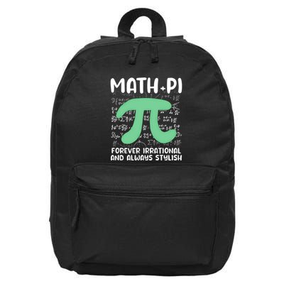 Math Lover Joke Irrational Pi Symbol Pi Day Funny Math Gift 16 in Basic Backpack