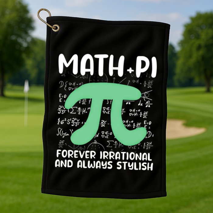 Math Lover Joke Irrational Pi Symbol Pi Day Funny Math Gift Golf Towel
