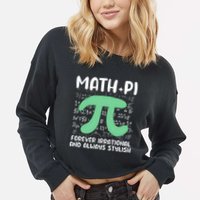 Math Lover Joke Irrational Pi Symbol Pi Day Funny Math Gift Cropped Pullover Crew