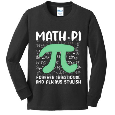 Math Lover Joke Irrational Pi Symbol Pi Day Funny Math Gift Kids Long Sleeve Shirt