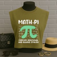 Math Lover Joke Irrational Pi Symbol Pi Day Funny Math Gift Garment-Dyed Women's Muscle Tee