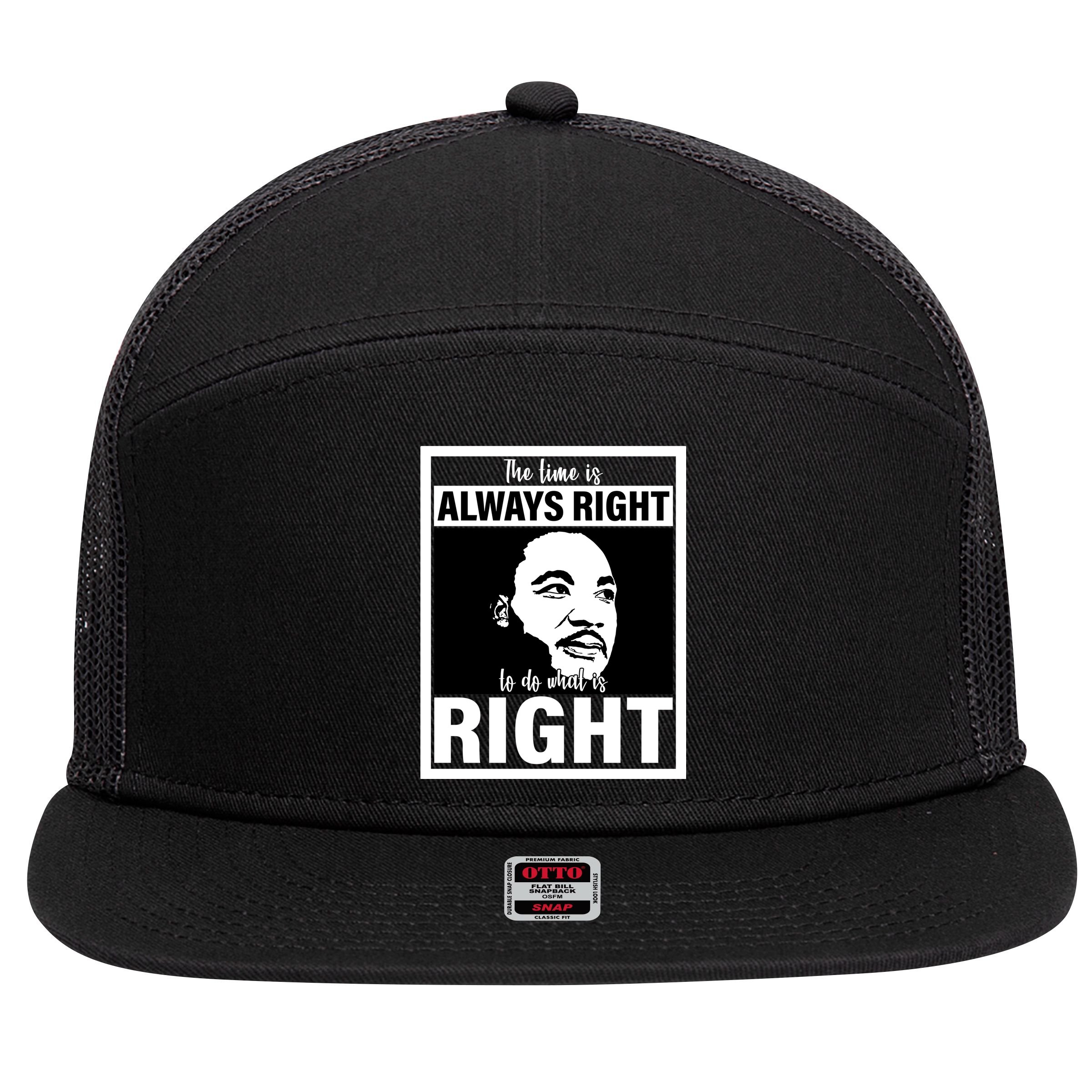 MLK Do What Is Right Martin Luther King Quote 7 Panel Mesh Trucker Snapback Hat